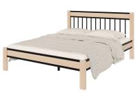 Кровать АГАТА КМД 36 160*200 черный/натуральный (с основанием)