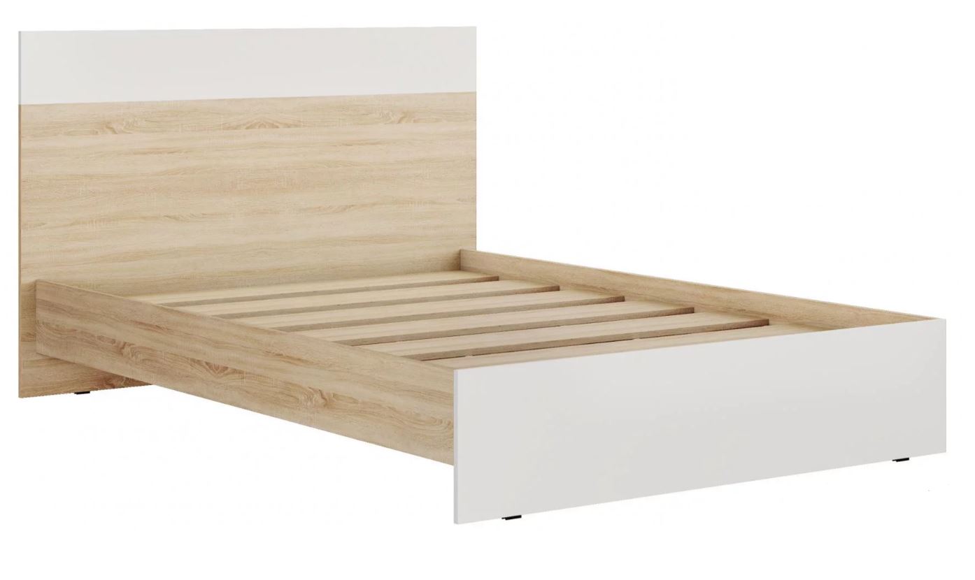 Кровать К-44 Лайт 1400*2000 белый/дуб сонома