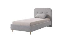 Кровать с основанием Лео 90х200 см галька/графит/велюр