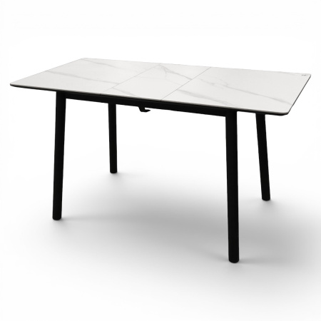 Стол кухонный Портофино-1 черный/WHITE MARBLE