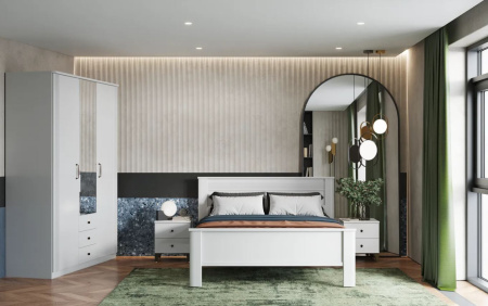 Диана Мод.Д11 Шкаф для одежды (3 ящика + 6 полок + штанга) лам.белый