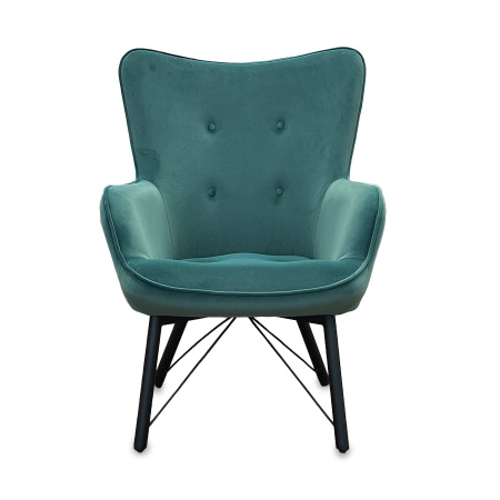 Кресло Манго ножки металл ткань Фреш 22 малахит