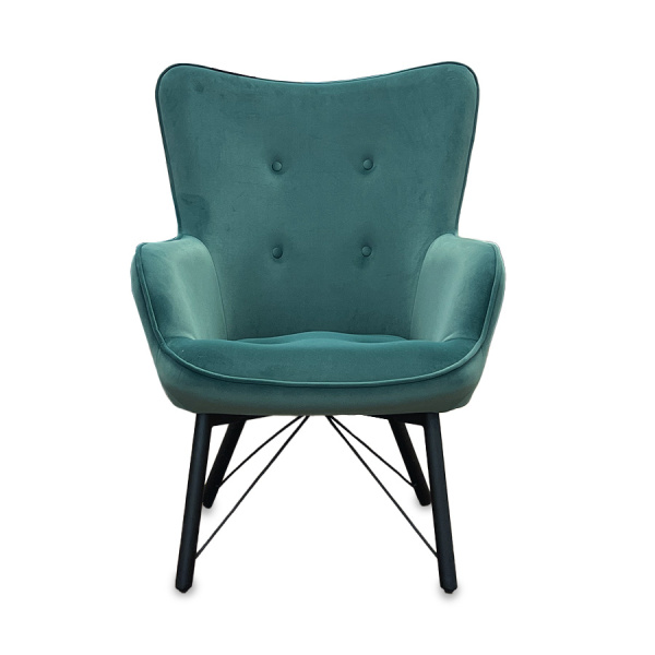 Кресло Манго ножки металл ткань Фреш 22 малахит