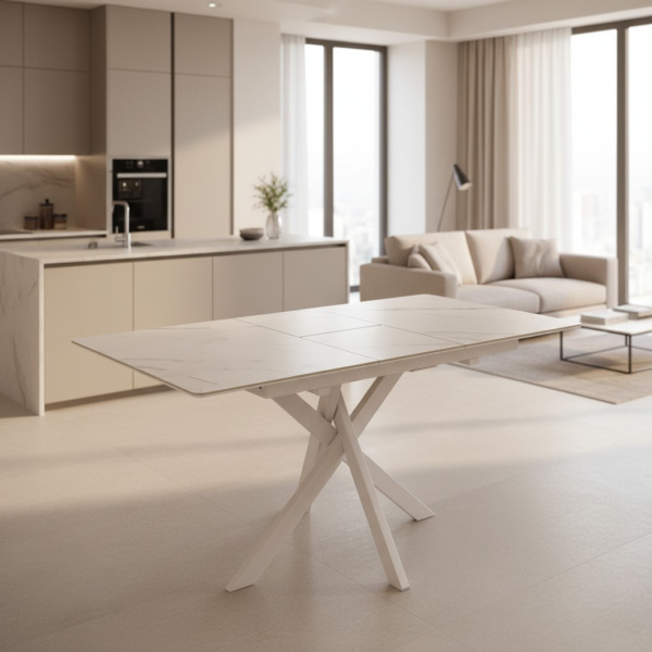 Стол кухонный Касабланка-1С PVC белый/White marble
