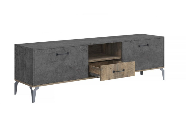 Тумба под ТВ Статус дуб самдал/цемент темный