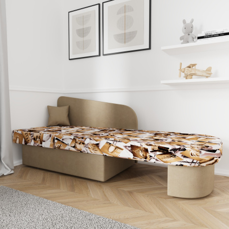 Диван-кровать "Лидер 1"  СITY MY 005 C-2/ MY 1079 C-2 ПРАВАЯ 