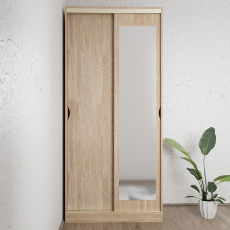 Шкаф-купе Клэр с зеркалом 1000х600х2200 Дуб Сонома