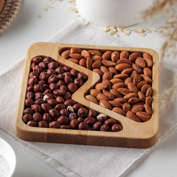 Менажница квадратная "Авеллино" 2 секции, береза