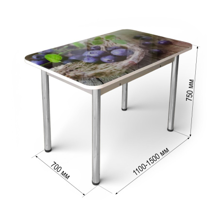 Стол обеденный Фаворит 110(+40)  Черника