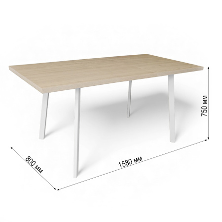 Стол Дублин CRAFT 32 ,1200(+380)*800,бабочка,(ЛДСП Туя), В2/белый