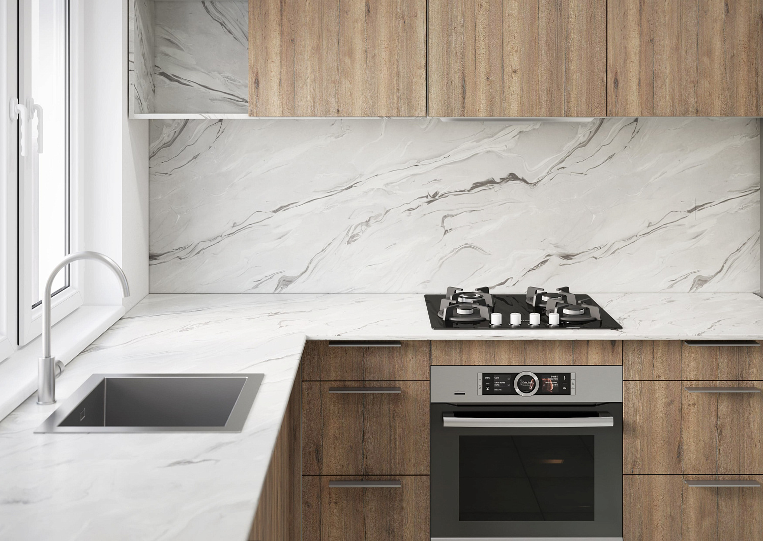 Столешница № 43 гл Аргус светлый 1500*600*25мм 