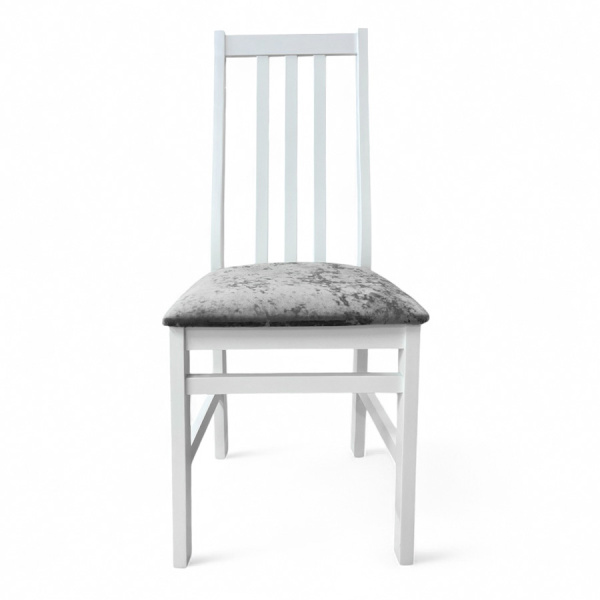 Стул Соло Р белая эмаль/ Катания 17 (Серая дымка) 