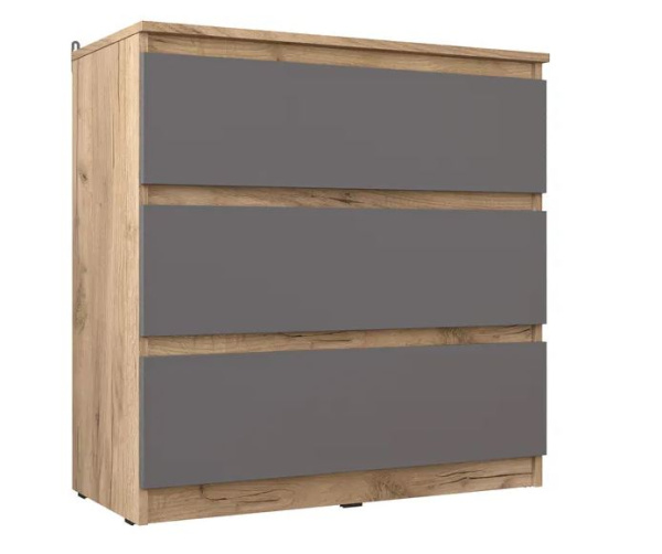 Сити Комод К-31 Серый Графит/Дуб Крафт Золотой