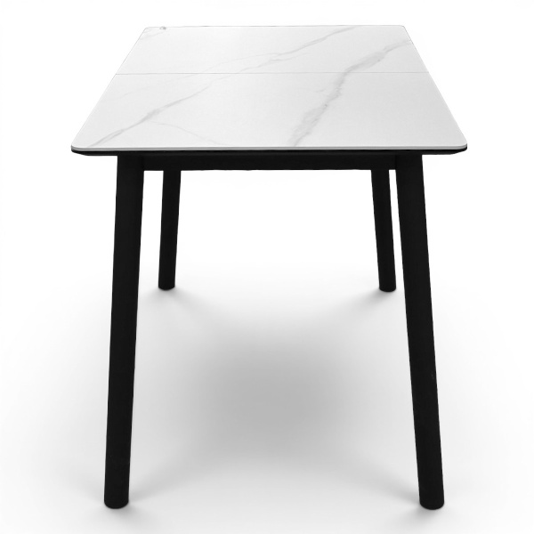 Стол кухонный Портофино-1 черный/WHITE MARBLE