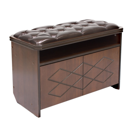 Банкетка Leset Патриция, орех (к/з орегон перламутр 120/Коричневый, каретная стяжка)