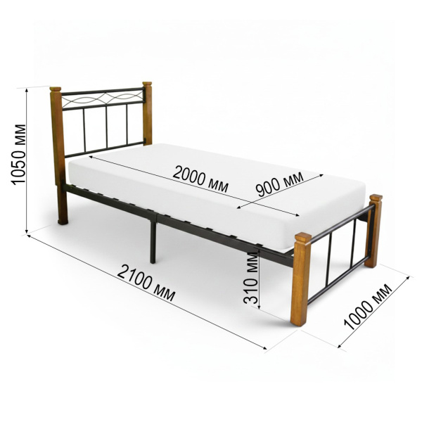 Кровать 9213 Darya  90*200 с основанием