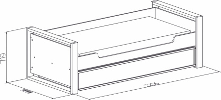 Nature 80 Кровать 90*190 Ясень Анкор св-Черный