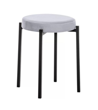 Табурет Авис металл черный,велюр Ultra Smoke Дым