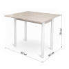 Стол Уют 4 450(+450)*800*750/ ЛДСП Кашемир/Кашемир/опора D50 "труба" белый