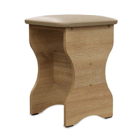 Табурет БН-200 Дуб Сонома/сиденье кожзам бежевый 518-03