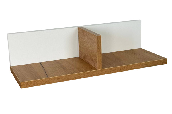 Полка навесная  Хюгге белое дерево/дуб крафт золотой