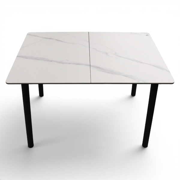 Стол кухонный Портофино-1 черный/WHITE MARBLE
