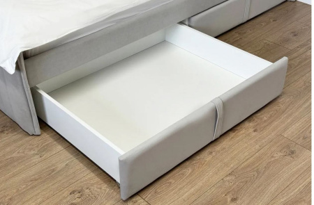 Кровать с ящиками Твикс 90х200 см (галька (велюр))