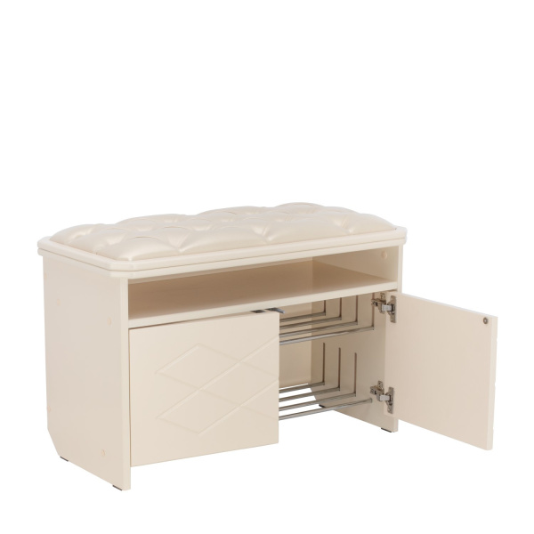 Банкетка Leset Патриция,Дуб шампань (к/з орегон перламутр106/Бежевый),каретная стяжка