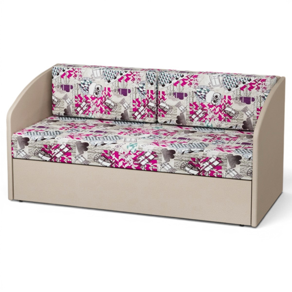 Диван малогабаритный  "Лидер 1/2" OWL pink + Cabrio 3