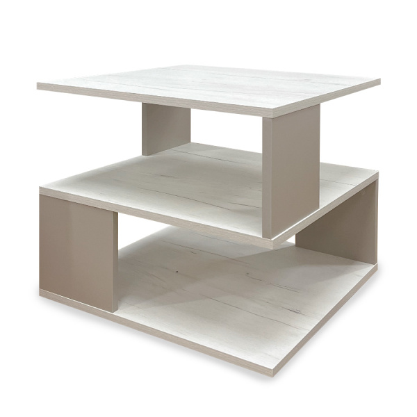 Стол журнальный СЖ-18 Ультра Глиняный серый/Дуб крафт белый