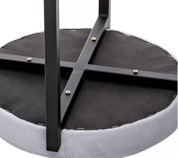 Табурет Авис металл черный,велюр Ultra Smoke Дым