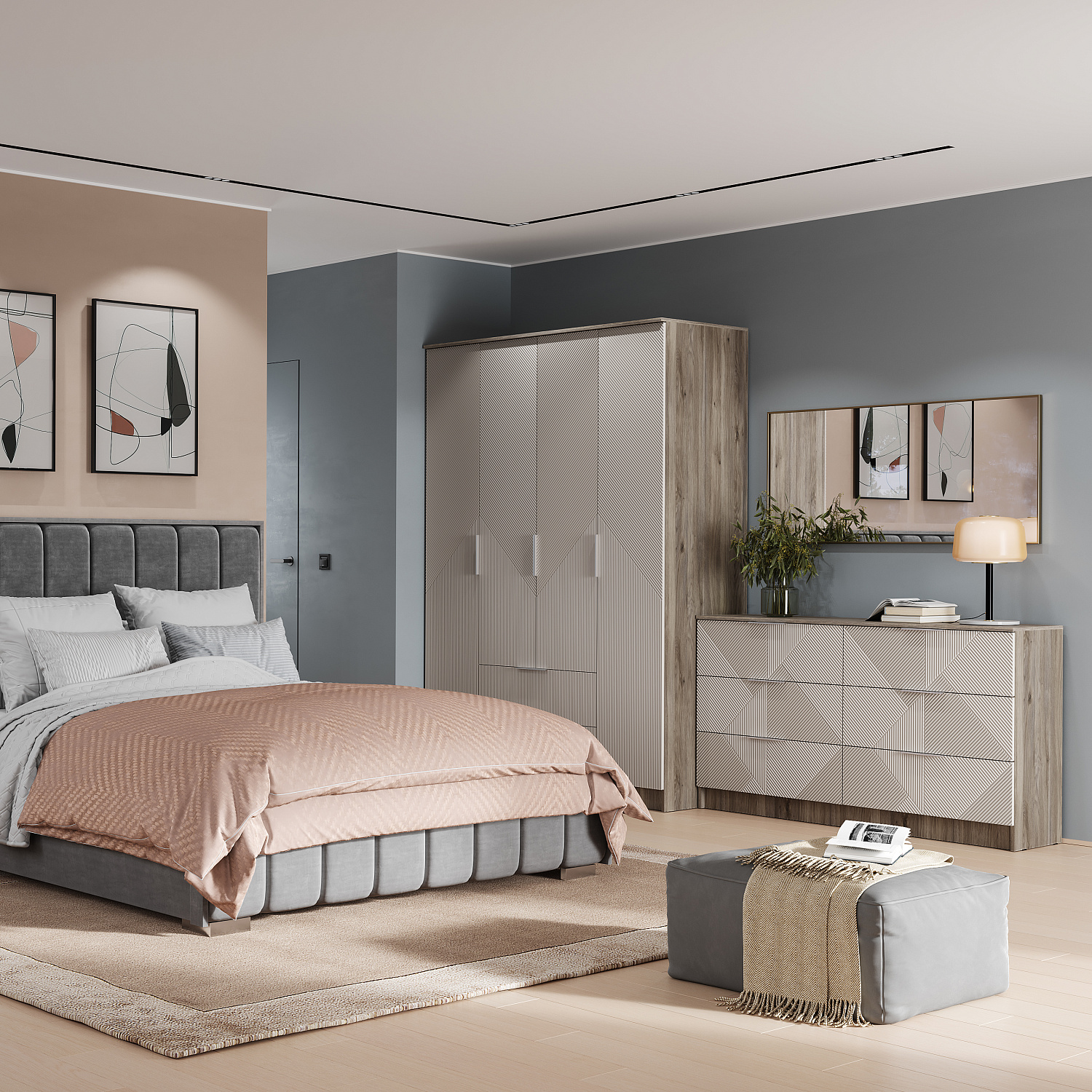 Эмилия Комод КМ-02 Дуб смоки/Айриш