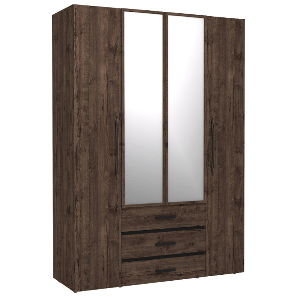 Nature 555 Шкаф для одежды и белья Дуб Апрель темный-Черный